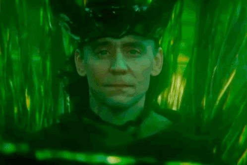 Man Face With Green Background and Glowing Light