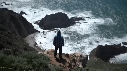 Man Facing California Coastline GIF