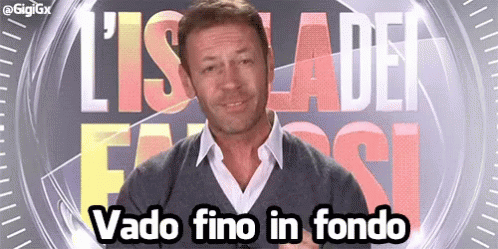 Man Facing Sign Saying Vado Fino In Fondo GIF