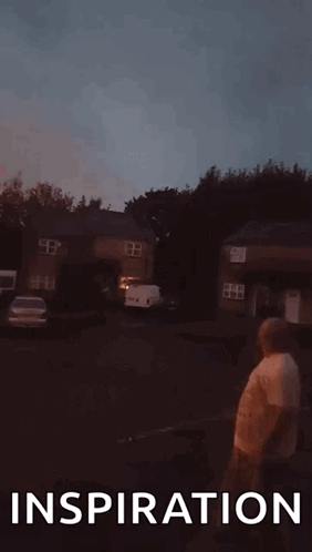 Man Facing Tornado In Parking Lot Inspiration GIF