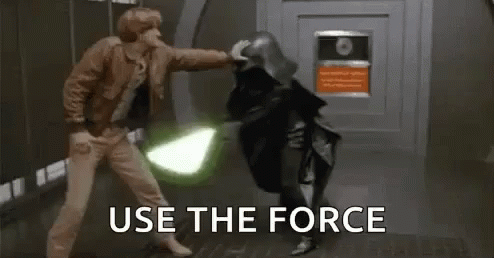 Man Fighting Darth Vader With Lightsaber