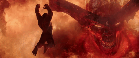 Man Fighting Demon GIF