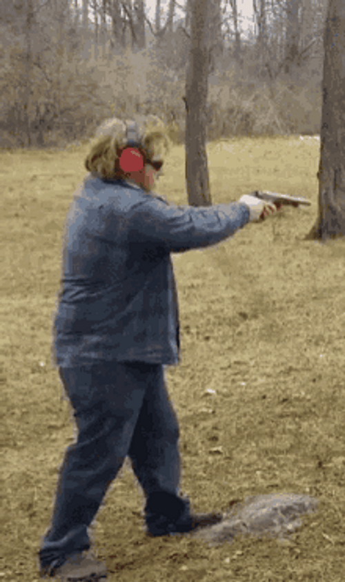 Man Firing Recoil Gun To Head Funny GIF