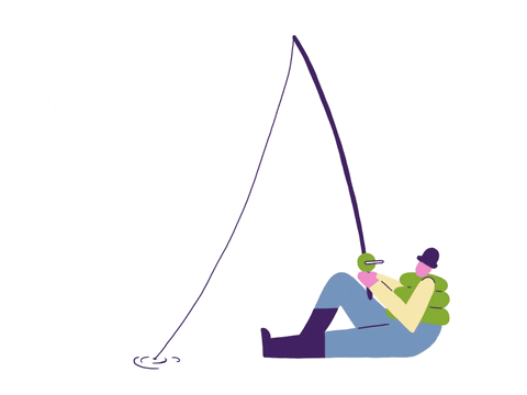 Man Fishing Animation GIF