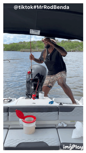 Man Fishing on Boat