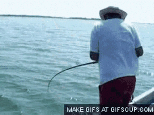 Man Fishing on Boat