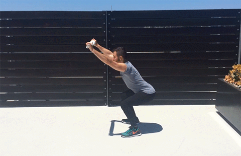 Man Fitness Squats Exercise GIF