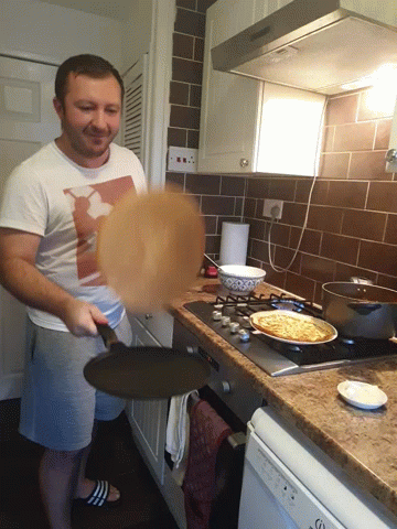 Man Flipping Pancake GIF