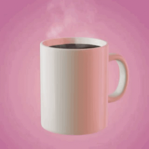 Man Floating in Coffee Cup Saying Good Morning