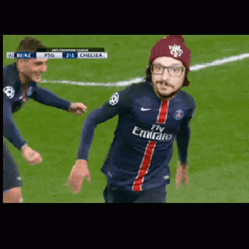 Man Fly Emirates Jersey Glasses Running Soccer Field