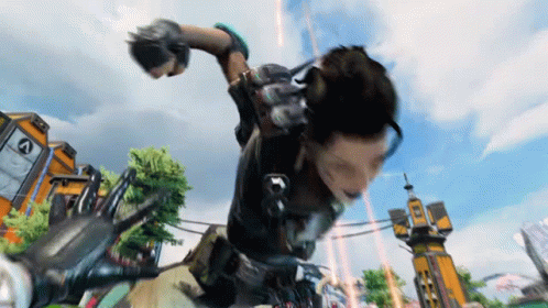 Man Flying Through Air Holding Gun