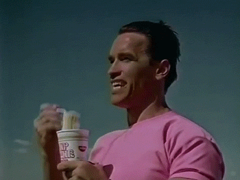 Man Force Smile Eating Noodles GIF