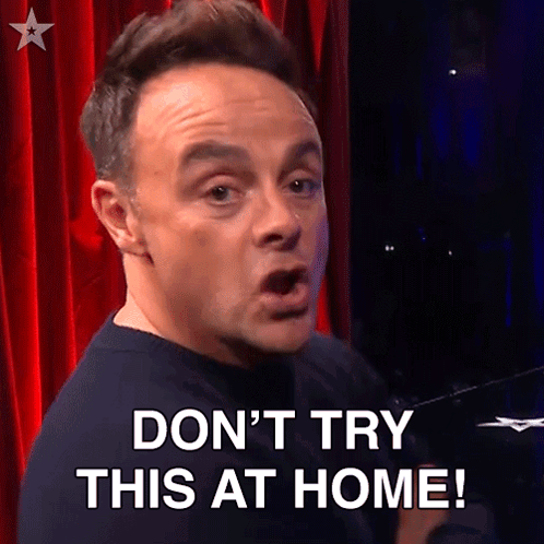 Man Funny Face Saying Don't Try This At Home GIF