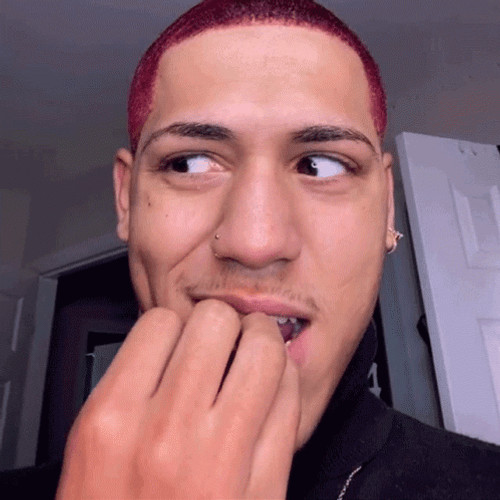 Man Funny Looking Biting Nails GIF