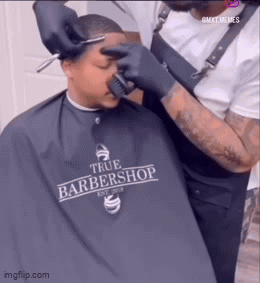 Man Getting Haircut At True Barbershop GIF