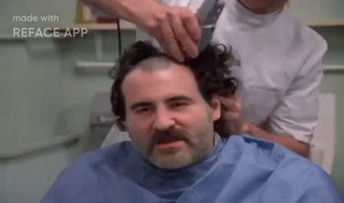 Man Getting Haircut From Barber GIF