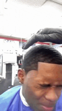 Man Getting Haircut From Barber GIF