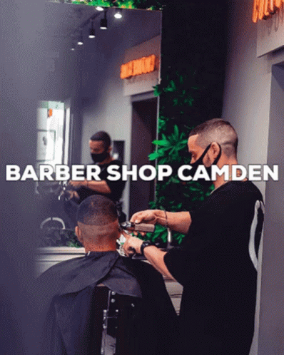 Man Getting Haircut in Camden Barber Shop