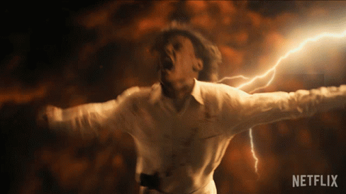 Man Getting Struck By Lightning GIF