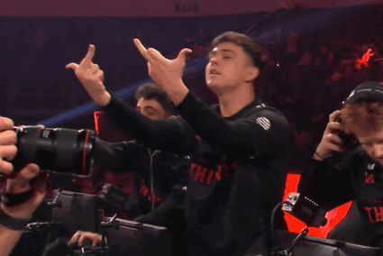 Man Giving Middle Finger in Black AT&T Shirt