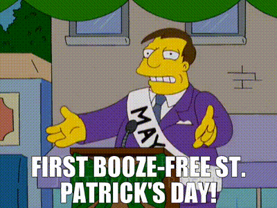Man Giving Speech About Booze-Free St Patrick's Day GIF