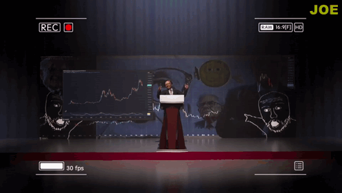 Man Giving Speech With Joe Text