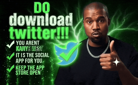 Man Giving Thumbs Up in Front of Twitter Logo