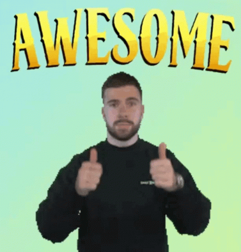 Man Giving Thumbs Up Saying Awesome