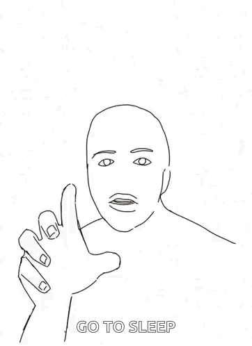 Man Giving Thumbs Up Saying Go to Sleep