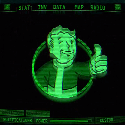 Man Giving Thumbs Up Stat Inv Data Map Radio