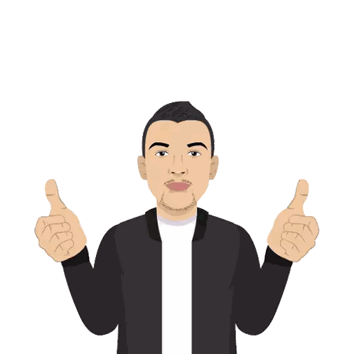 Man Giving Thumbs Up Under Brun Sign