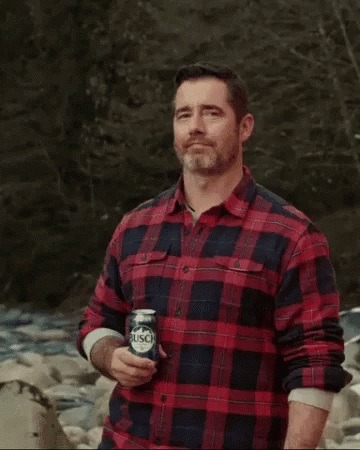 Man Giving Thumbs Up With Busch Beer