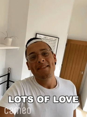Man Glasses And Hat Says Lots Love Cameo GIF