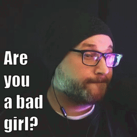 Man Glasses Beanie Funny Face Are You a Bad Girl
