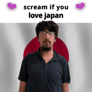 Man Glasses Beard Scream If You Love Japan