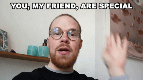 Man Glasses Black Shirt Says You My Friend Are Special GIF