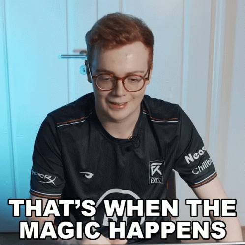 Man Glasses Black Shirt That's When Magic Happens