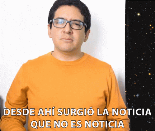 Man Glasses Orange Shirt Desde Ahi Surgio La Noticia Que No Es Noticia GIF