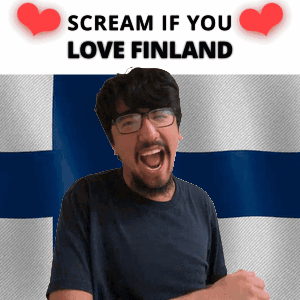 Man Glasses Screaming Scream If You Love Finland