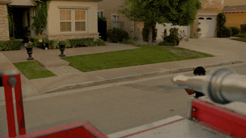 Man Got Blasted By Water Using Fire Hose GIF