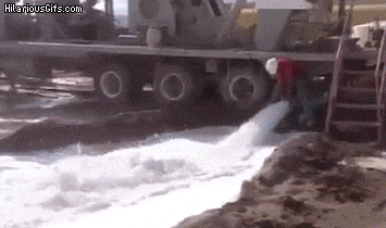 Man Got Blown Away By Fire Hose GIF