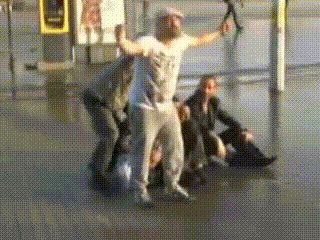 Man Got Blown Away Using Fire Hose GIF