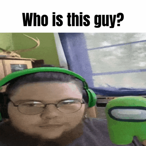Man Green Headphones Glasses Green Among Us Toy