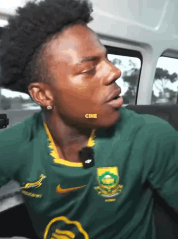 Man Green Yellow Nike Shirt Open Mouth Car GIF