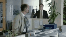 Man Greeting Officemate Whoop Whoop GIF