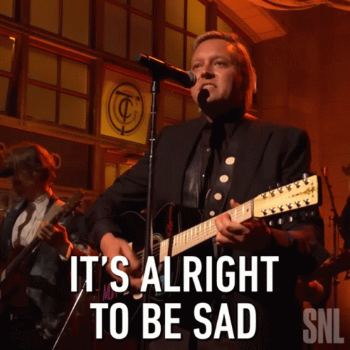 Man Guitar Singing It's Alright to Be Sad