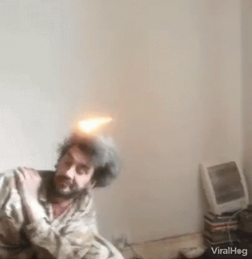 Man Hair On Fire In A Couch GIF