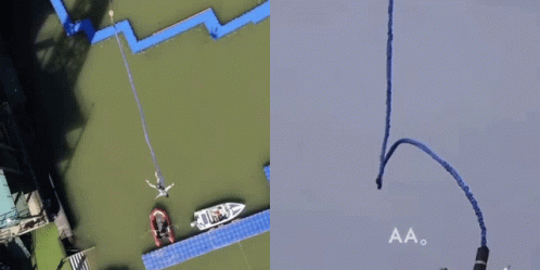 Man Hanging From Bungee Cord Overwhelmed