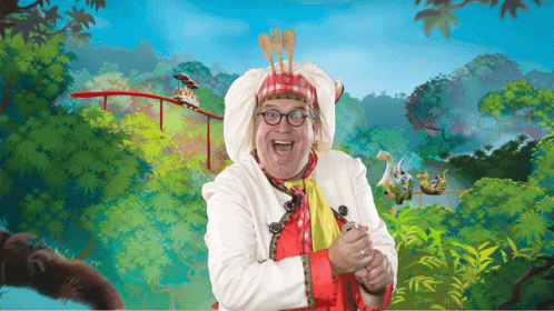 Man Happily Pop Confetti Cannon GIF