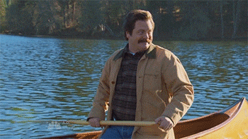 Man Happily Riding The Canoe GIF